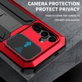 thumbnail image 4 of Dteck Metal Full Body Protection Case for Samsung Galaxy S25 Plus,Shockproof Aluminum Metal+Tempred Glass Screen Protector Heavy Duty Silicone Stand Case Slide Camera Protection Cover,Red, 4 of 7