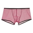 thumbnail image 2 of rygai Men Panties U Convex Color Matching Stretchy Low Waist Mesh See Through Underpants Underwear for Sleeping,Pink 2XL, 2 of 8