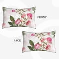 thumbnail image 4 of YFYANG Super Soft Rectangular Plush Cushion Cover (Without Pillow Insert), Vintage Pink Flowers Comfort and Non-Pilling Hidden Zip Bedroom Sofa Pillowcases, 20"x30", 4 of 9