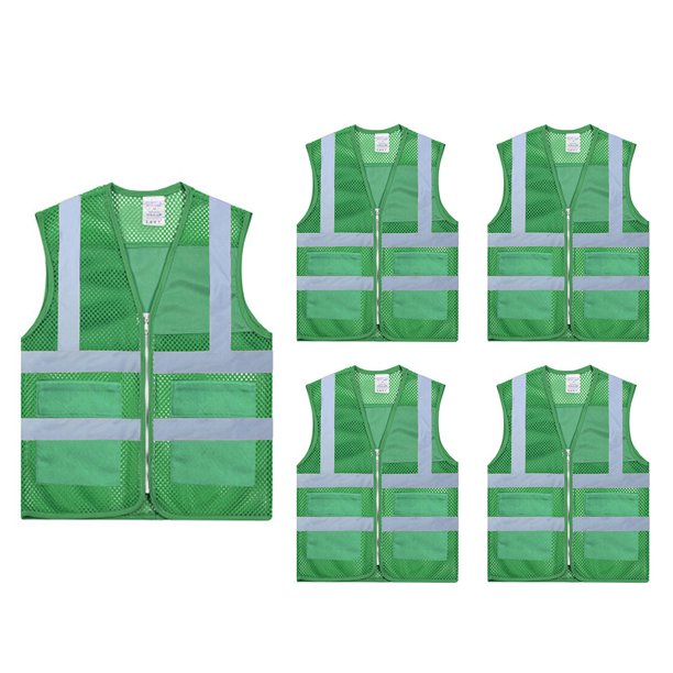 TOPTIE Pack of 5 Wholesale Unisex Volunteer Vest Safety Reflective