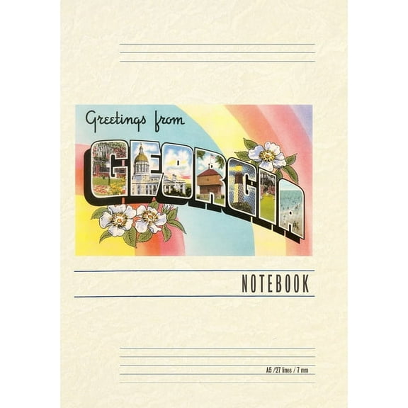 Vintage Lined Notebook Greetings from Georgia (Paperback)
