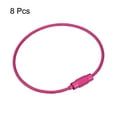 thumbnail image 3 of Uxcell 8Pack Cable Key Rings, 6-inch(155mm) Wire Keychain Twist Loops, Rose Red, 3 of 7