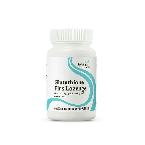 Seeking Health Glutathione Plus Lozenge, 25 mg S-Acetyl-L-Glutathione with Cofactors, Immune and Detoxification Support, Liver Health, Antioxidant and Free Radical Support, Vegetarian (60 lozenges)*