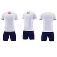 thumbnail image 4 of Kids Soccer Jersey Set Ndbuld Children's Short Sleeve Top With Elastic Waist Shorts Sportswear And Soccer Set For Middle And Big Kids White XS, 4 of 5