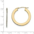 thumbnail image 2 of Diamond Fascination 14k Yellow Gold  Flat Round Hoop Earrings, 2 of 2