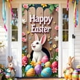 thumbnail image 1 of zhangmingg Rideau de Porte de Pâques Panneau de Bienvenue avec Lapin Coloré Œuf Suspendu pour Fête Intérieure Extérieure, 1 of 4