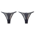 thumbnail image 1 of (2-Pack) Rinsvye Womens Large Size Stash Womens Embroidered Hollow Mesh Maternity Support Seamless Seductive Womens Thong Panties, 1 of 4