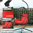 thumbnail image 4 of Clearance! Hanging Wicker Egg Chair, Outdoor Patio Hanging Chairs with Stand, UV Resistant Hammock Chair with Comfortable Cushion, Durable Indoor Swing Egg Chair for Bedroom, Garden, Backyard, 4 of 7