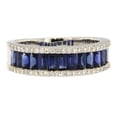 thumbnail image 2 of HeartsAndYou 2ct Natural Sapphire Diamond Channel Set Full Eternity Band 14k SOLID White Gold, 2 of 9