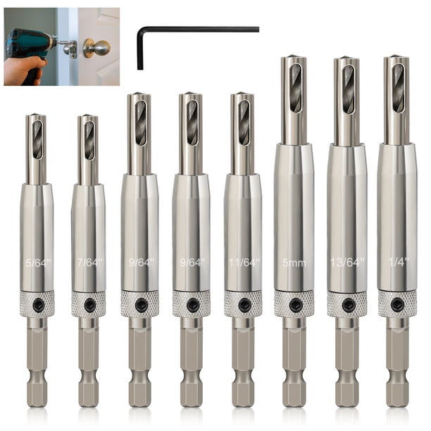 Gugxiom 17-Piece Hinge Drill Bit Set – Center Centering Core Bits For Door & Window Cabinet Hinges – Aluminum Alloy, Auto Chip Removal