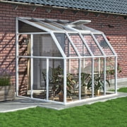 Palram - Canopia Sun Room 6 x 8 Polycarbonate Walk-In Greenhouse - White - with Roof Vent