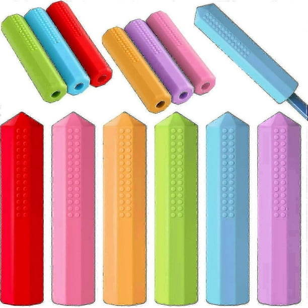 6 Pieces Pencil Toppers Set Silicone Pencil Toppers, Sensory Chew Pencil Toppers Set Chewable Pencil Toppers Autism Chew Toys Gift