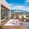 thumbnail image 2 of 4th of July Outdoor Rug 3x5 Ft, Non Slip Washable Area Rug, Red Blue Floral Independence Day Stars Butterflies Patio Rugs Carpet Runner, Large Floor Mat for Indoor/Outdoor Deck Porch Camping, 2 of 8