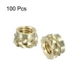 thumbnail image 3 of Knurled Insert Nuts, 100 Pack M3 x 3mm L x 5mm OD Brass Heat Set Insert Nuts, 3 of 6