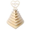 thumbnail image 1 of Estante de exhibición del chocolate en forma de corazón de la cruz 3D de 7 niveles de la decoración del hogar de madera para el banquete de boda, 1 of 7