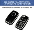 thumbnail image 3 of OFFCURVE Car Key Fob Cover TPU for VW - Full Protection, Keychain Included,Black Sliver, 3 of 5