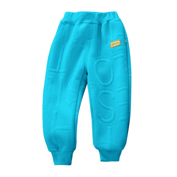 NOEGOEU Toddler Baby Boys Sweatpants Fleece Lined Winter Warm Joggers Athletic Pants Elastic Waist (Blue,4-5 Years)