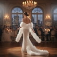 thumbnail image 7 of Detachable Tulle Boa Shawl, White Bridal Ruffle Cape, 11.81x78.74inch, 7 of 7