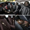 thumbnail image 4 of Binienty Western Cow Skull Car Seat Covers Front And Rear with Coasters Keychain Armrest Pad Seat Belt Pads Headrest Covers 14 Pieces Vehicle Interior Accessories Set, 4 of 8