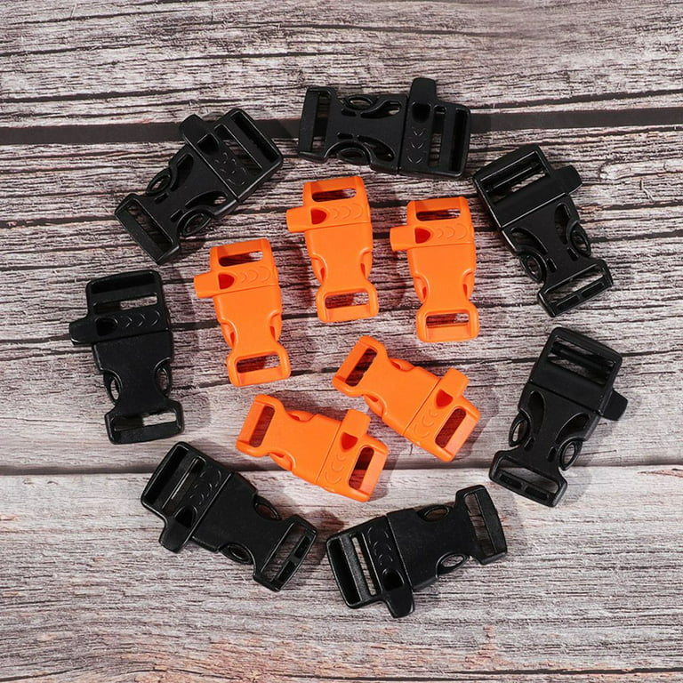 2/4/8pcs High Quality 550 Paracords Outdoor Curved Emergency Tool Side  Release Buckle Survival Whistle Buckles Paracord Accessories Bracelet Strap  4PCS STYLE 3 