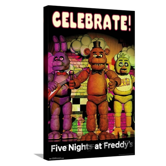Five Nights at Freddy's - Celebrate Canvas Wall Poster, 14.725" x 22.375"