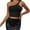 Black, variant on lmcalzta Womens Crop Tank Tops One Shoulder Slim Fitting Sleeveless Trendy Going out Camisole Tops