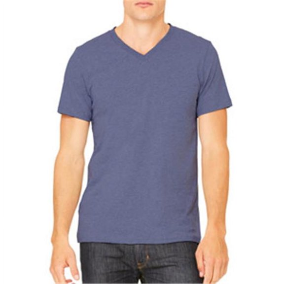 Canvas 3005 Unisex Jersey Short-Sleeve V-Neck T-Shirt - Heather Navy - 2XL