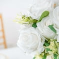 thumbnail image 2 of Efavormart 2 Pack | 18" White Artificial Silk Rose Bouquet Faux Flower Bushes, 2 of 11
