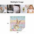 thumbnail image 5 of Easter Cloth Napkins, Spring Rabbit Eggs Floral Colorful Wooden Grain Washable and Reusable Dinner Napkins Set of 2, Table Napkin for Kitchen Party Birthday Wedding Hotel Housewarming 20"x20", 5 of 9