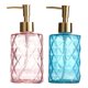 thumbnail image 1 of Paquete de 2 - Dispensador de jabón de 330 ml, dispensador de jabón para cocina y baño, dispensador de jabón líquido de vidrio rellenable para jabón de manos, jabón y loción, 1 of 7