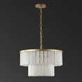 thumbnail image 2 of Safavieh Couture Kiandra 4-Light 2-Tier Modern Gold White Marble Chandelier, 2 of 6