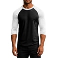 thumbnail image 2 of Dresfit Baseball Tee for Men Crew Neck 3/4 Sleeve Raglan Shirts 2026 Breathable Vintage Tops Lightweight Colorblock Lightweight Athletic T Shirts White, 2 of 6