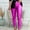 Hot Pink, variant on SMihono Deals Womens Skinny Slim Fit Full Length Pants Woman Solid Color Zipper Pockets Button Bright Color Fashion Fallow Commuting Trousers Bronze 4