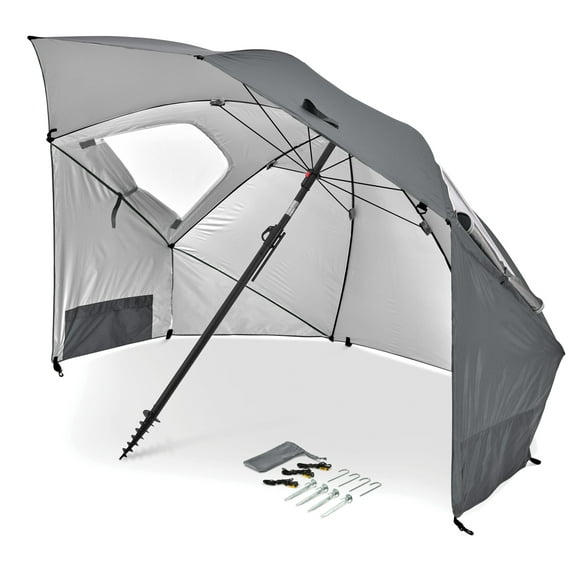 Sport-Brella Premiere Aqua Fes 3.54 x 3.54 in 8 Rib Gray Solid Round Patio Umbrella Canopies