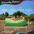 thumbnail image 2 of Nevlers Green Inflatable Lounger with Travel Bag and Pockets, 2 of 9