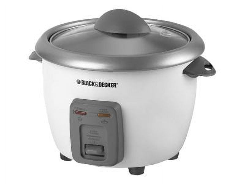  BLACK+DECKER Rice Cooker 6-Cup (Cooked) with Steaming Basket,  Removable Non-Stick Bowl, White & IR40V Textile Iron, Standard: Home &  Kitchen