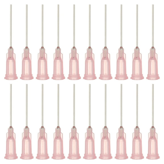 20Ga Dispensing Needles, 102PCS 1 Inch Industrial Blunt Tip Dispensing Needle Syringes with Luer Lock Needle for Refilling Liquid Inks Adhesive Glue Oil,Pink