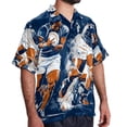 thumbnail image 2 of Football Men's Casual Spread Collar Hawaiian Short Sleeve Button Down Summer Beach Tops, 2 of 6