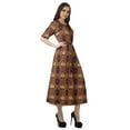 thumbnail image 3 of Moomaya Scoop Neck Midi Dress Pleated Dress For Women Flare Swing A-Line Dresses, 3 of 6