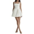 thumbnail image 2 of Douhoow Women White Corset Dress Sleeveless Ruffles Dress Backless Bandage A-Line Mini Dress, 2 of 9