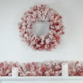 thumbnail image 2 of Pre-Lit Flocked Red Artificial Christmas Wreath 36 Inch Clear Lights, 2 of 4