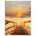 thumbnail image 2 of Brown Wooden Boardwalk into Beach - Bridge Canvas Art Print, 2 of 3