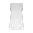 thumbnail image 4 of Endives Tank Tops For Women Linen Top V Neck Pleated Sleeveless Tops Summer Casual Shirts Pullover Tops White, 4 of 5