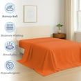 thumbnail image 3 of Amay Premium Organic Cotton Flat Sheet, 500 Thread Count Luxury Top Sheet, Cooling & Durable Bedding Sheets, Texas King, Orange(110" x 125") 1 Piece, 3 of 7