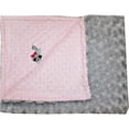 thumbnail image 1 of 2BSPDSR-M Raccoon Minky Blanket - Pink Dot with Silver Rosebud Swirl, 1 of 1