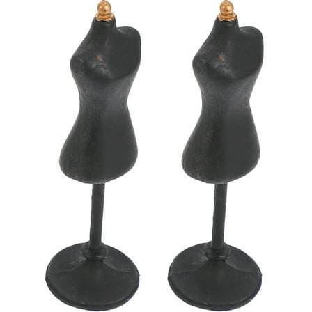 ROSENICE Mini Dollhouse Accessory Mini Mannequin Doll Dress Mannequin Black 2Pcs