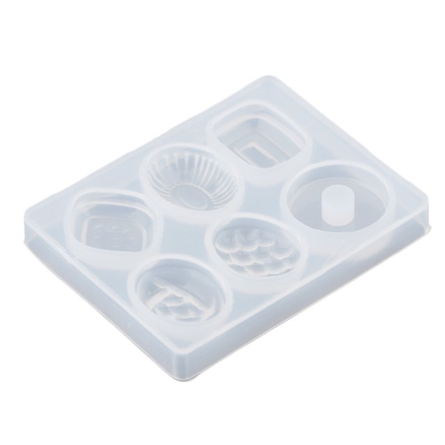 6x / Set Silicona Mini Crystal Candy Button Beads Molde DIY Resina Epoxi Molde Sunnimix Molde de silicona del corazón Molde de bricolaje
