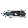 thumbnail image 2 of Barco RC de alta velocidad de 25 km/h, 2,4G, Motor doble controlado por Radio, barcos de carreras RC, yate Negro perfke barcos de piscina rc, 2 of 9