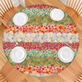 thumbnail image 2 of Pioneer Flower Floral Print Pattern Round Fitted Tablecloth with Elastic Edge,Dining Table Cover Waterproof,Outdoor Round Tablecloth for Camping,Dining,Indoor and Outdoor, 2 of 7
