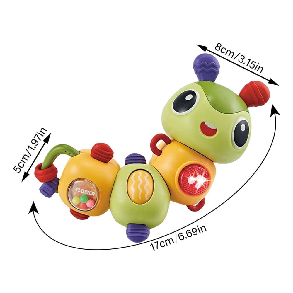 EIMELI Baby Toys 6 to 12 Months Crawling Baby Musical Toys, with Light Up Face Caterpillar Educational Toddler Baby Toys 6 7 8 9 12 18 Months Infant Boy Girl Gift